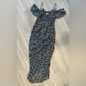 COPY - NWT Veronica Beard Marilyn Cold Shoulder Ruffle Silk Midi Dress.